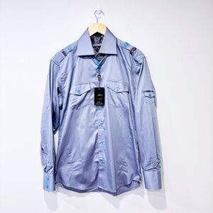 BERTIGO‎ Grey Cargo Casual Button-Down Shirt | Medium *